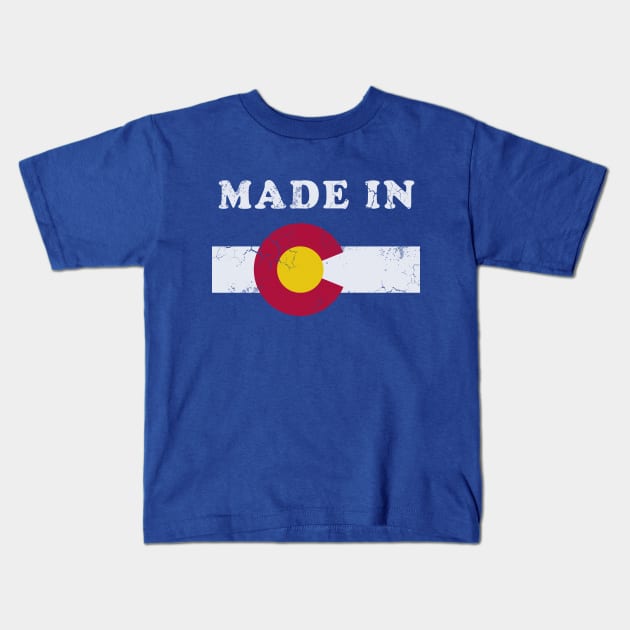 Made In Colorado Flag Kids T-Shirt by E